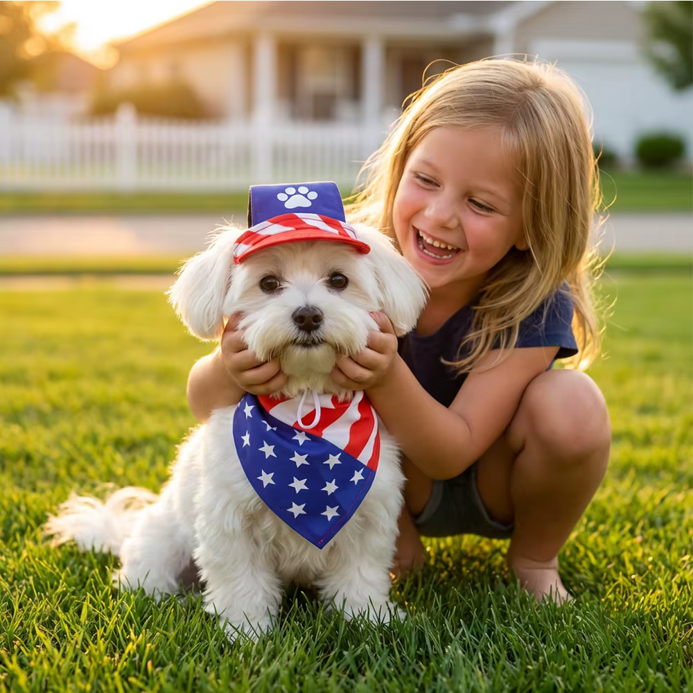 Gorro y bufanda para perro – Conjunto festivo ajustable - imagen 3
