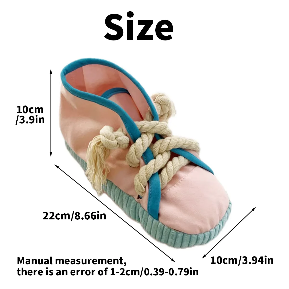 Juguete olfativo sonoro para perros zapatilla de cuerda: masticar