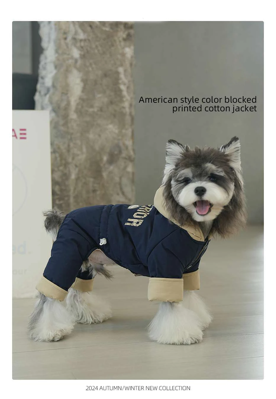 Abrigo acolchado para Schnauzer visto desde arriba