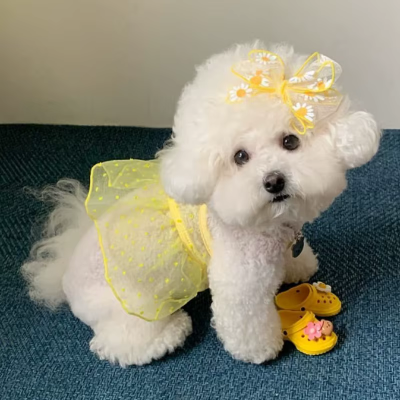 Vestido de tul con lunares para perros y gatos – Estilo princesa - imagen 2