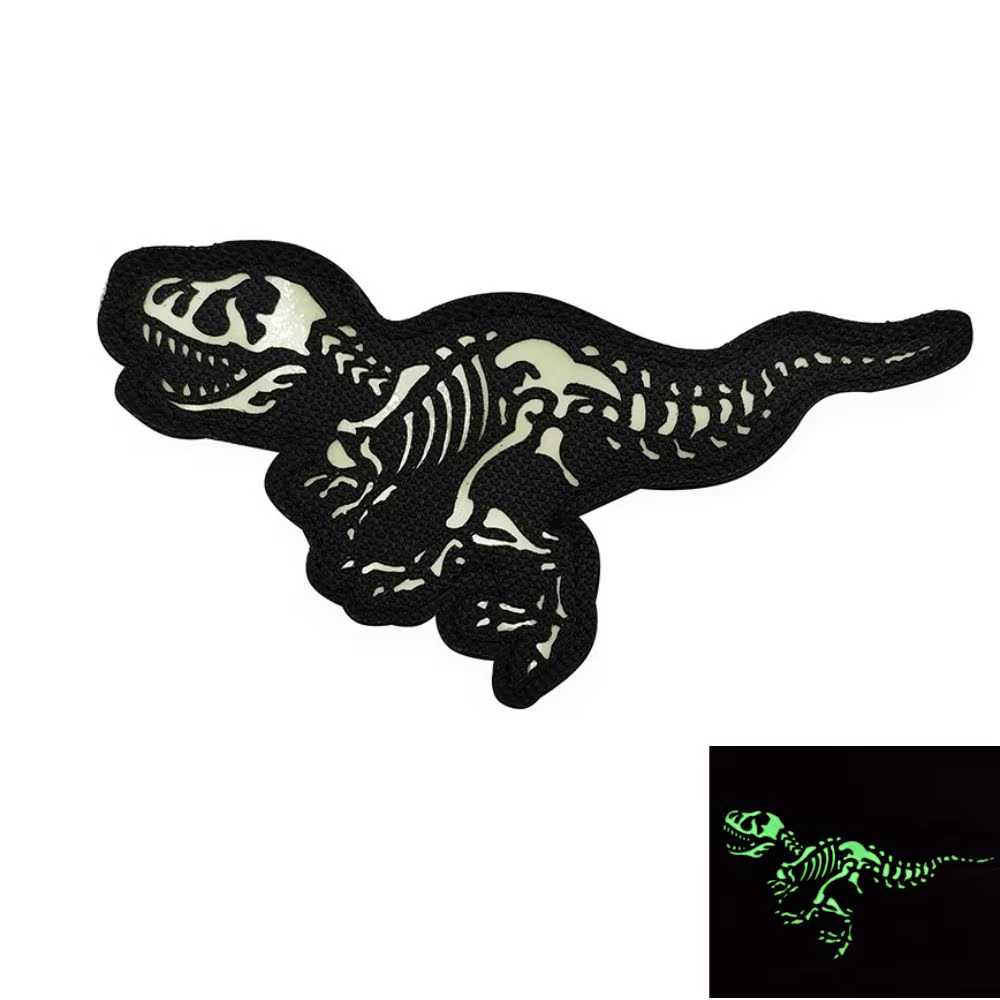 Parche táctico T-Rex que brilla en la oscuridad para perro - imagen 4