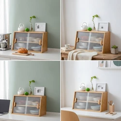 Armario de Cocina Compacto con Puertas de Vidrio – Estación de Té