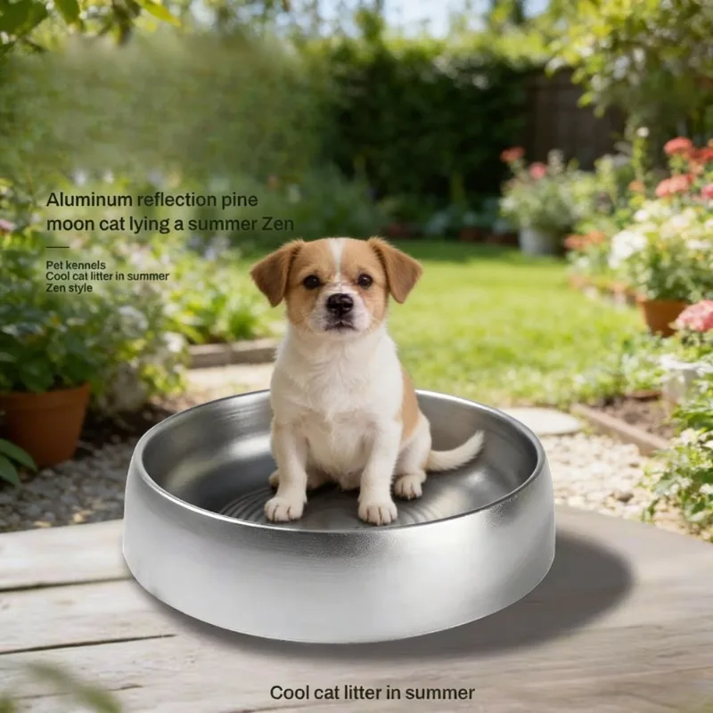 Cama refrescante antideslizante para gatos y perros pequeños de metal