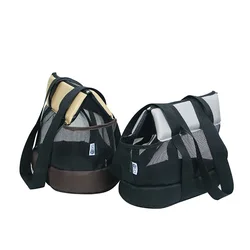 Bolso de transporte plegable de malla para perros y gatos con asa