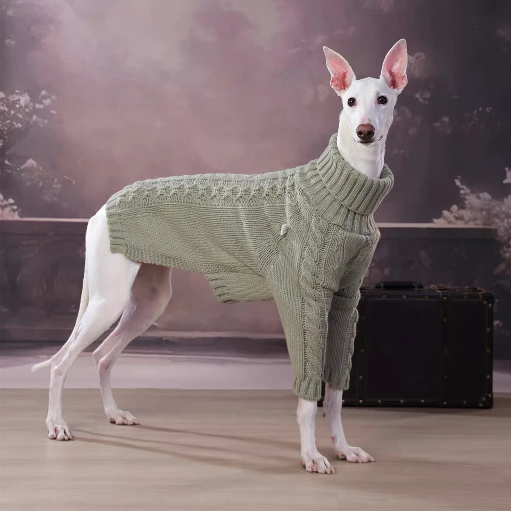 Suéter cuello alto blanco para perros Whippet, Greyhound y Bedlington - imagen 2