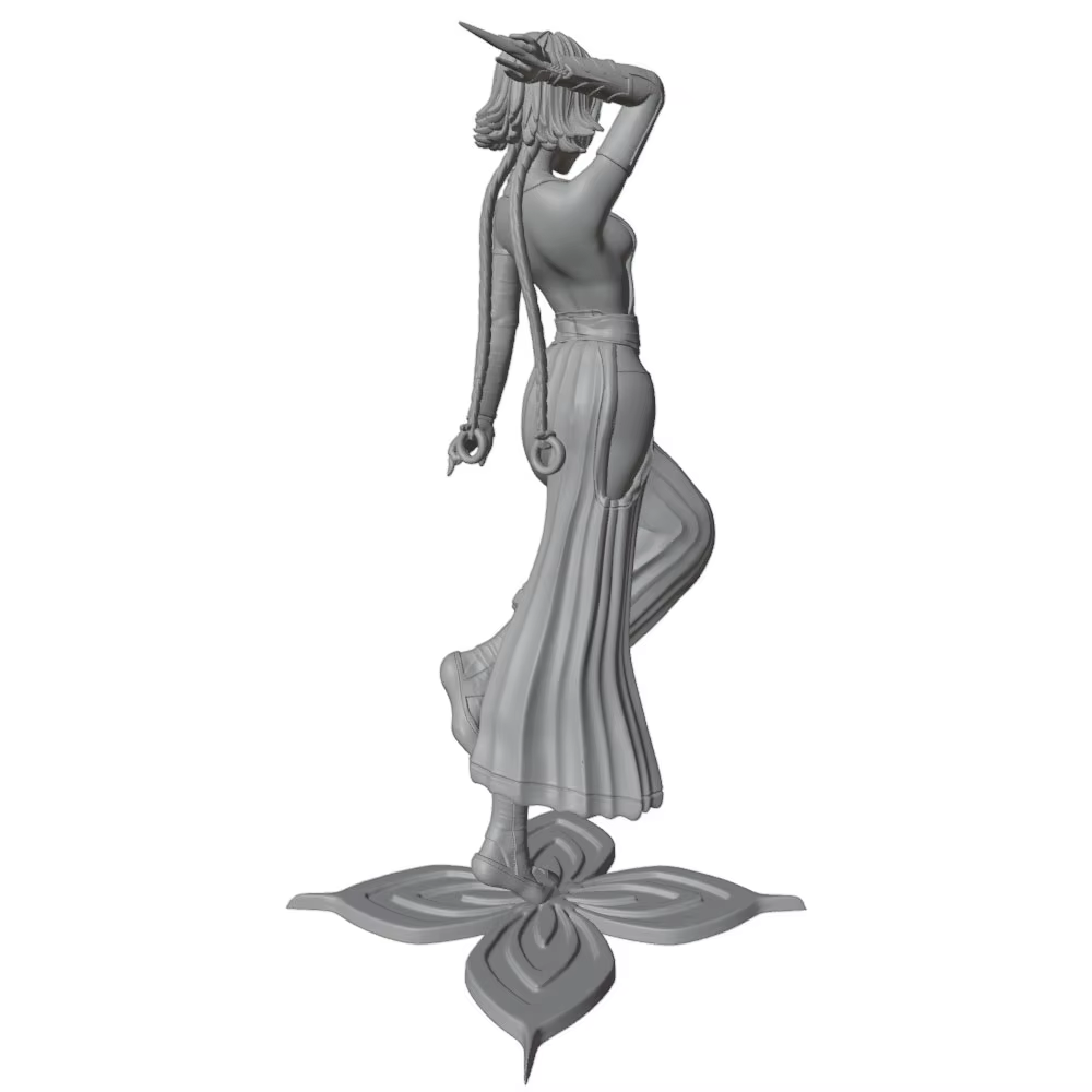Figura de anime GK impresa en 3D gris, sin montar ni pintar - imagen 3