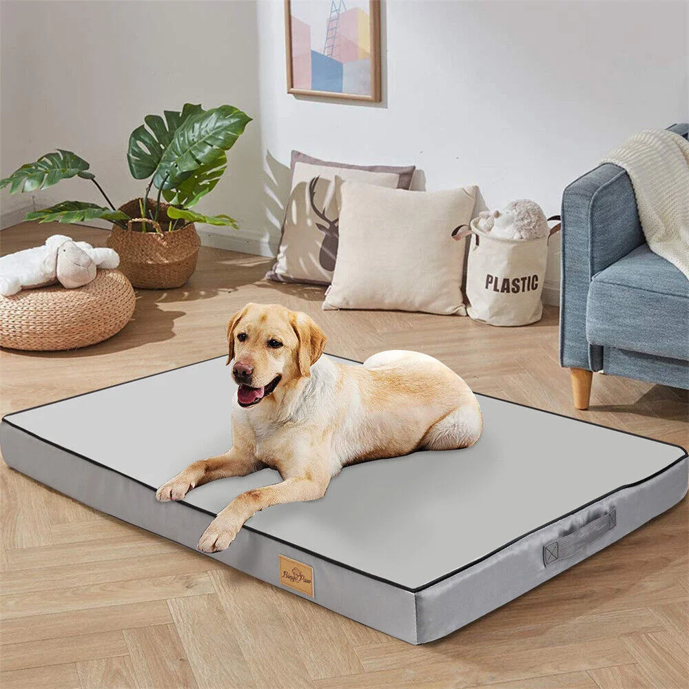 Cama ortopédica de felpa para perros grandes, antideslizante y lavable