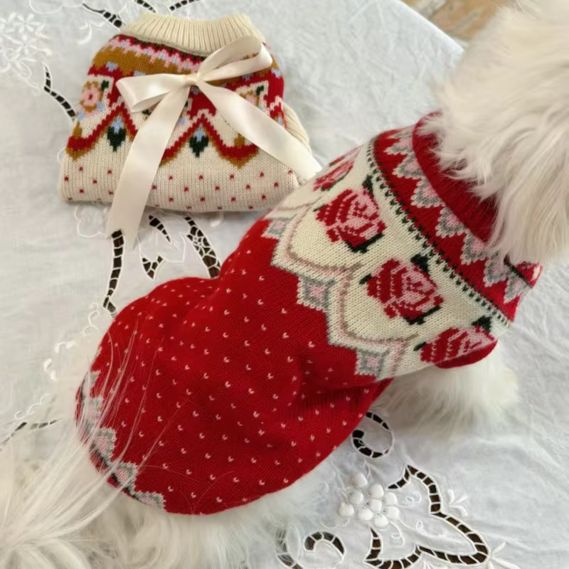Jersey Floral para Perros – Suéter Cálido Chihuahua y Bichón Frisé - imagen 5