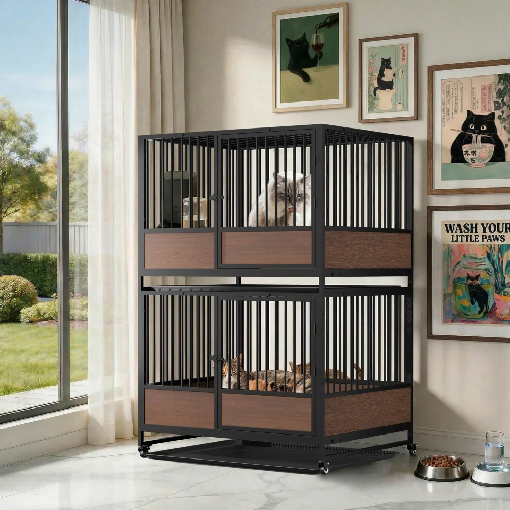 Jaula grande metálica para gatos y perros pequeños - imagen 5