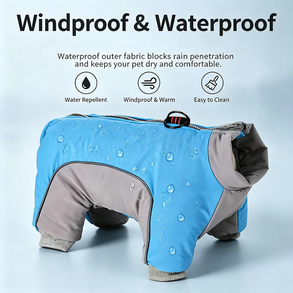 Mono impermeable cortavientos para perros y gatos – Forro polar reflectante - imagen 4