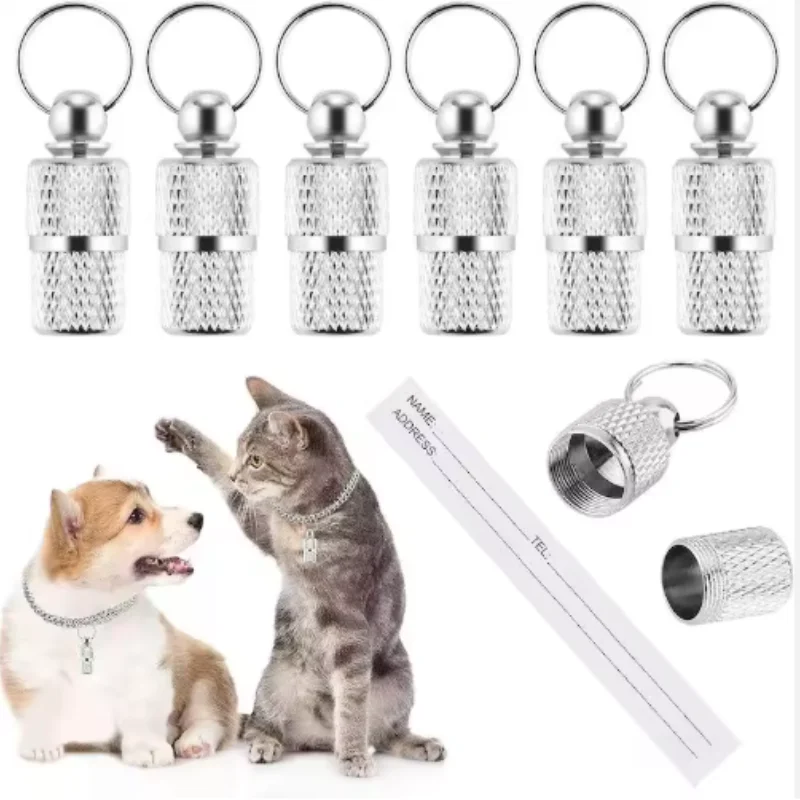 Etiqueta de identificación en color plata para mascotas