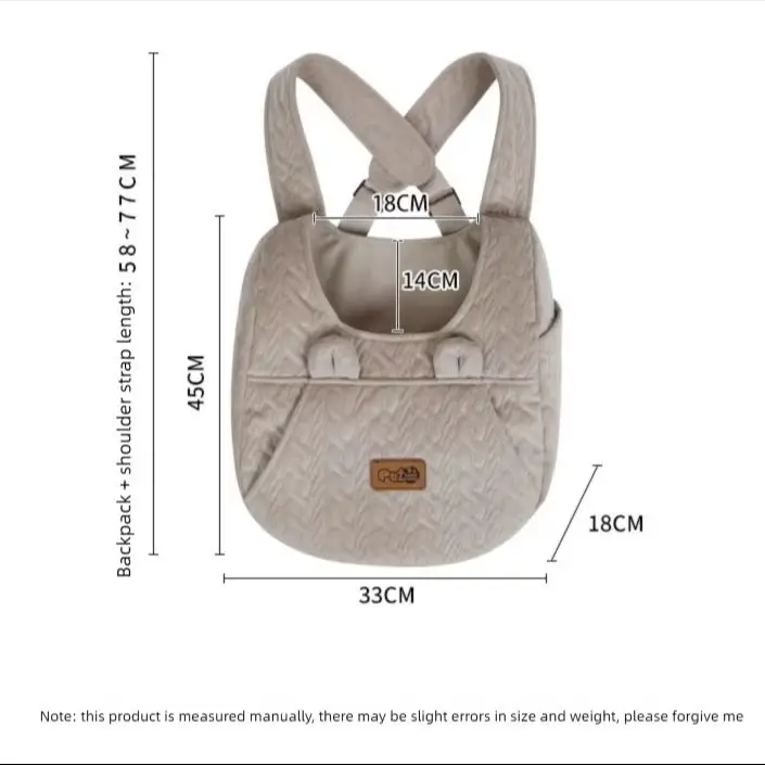 Mochila transportadora de forro polar para gatos y perros pequeños - imagen 3