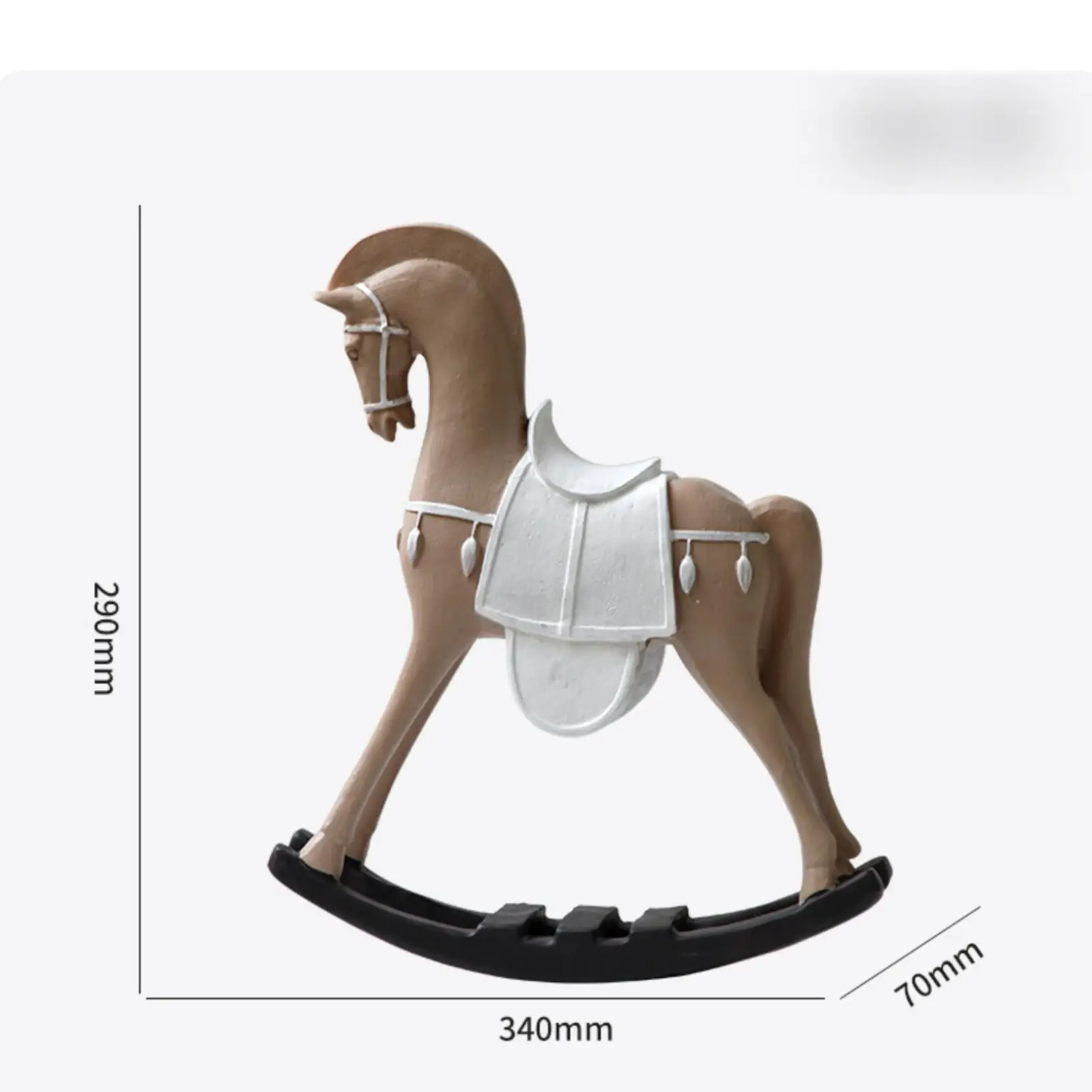 Figura decorativa de caballo tallado a mano en madera – Pieza artesanal y ecológica - imagen 3