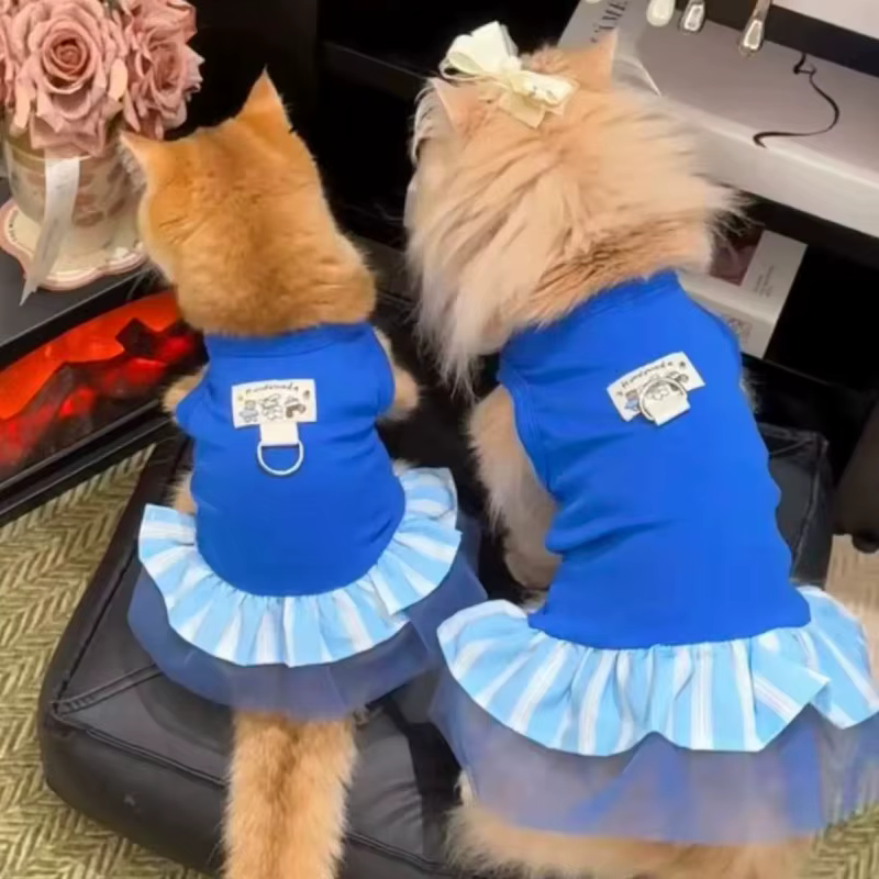Vestido princesa de tul con aro para perros y gatos pequeños