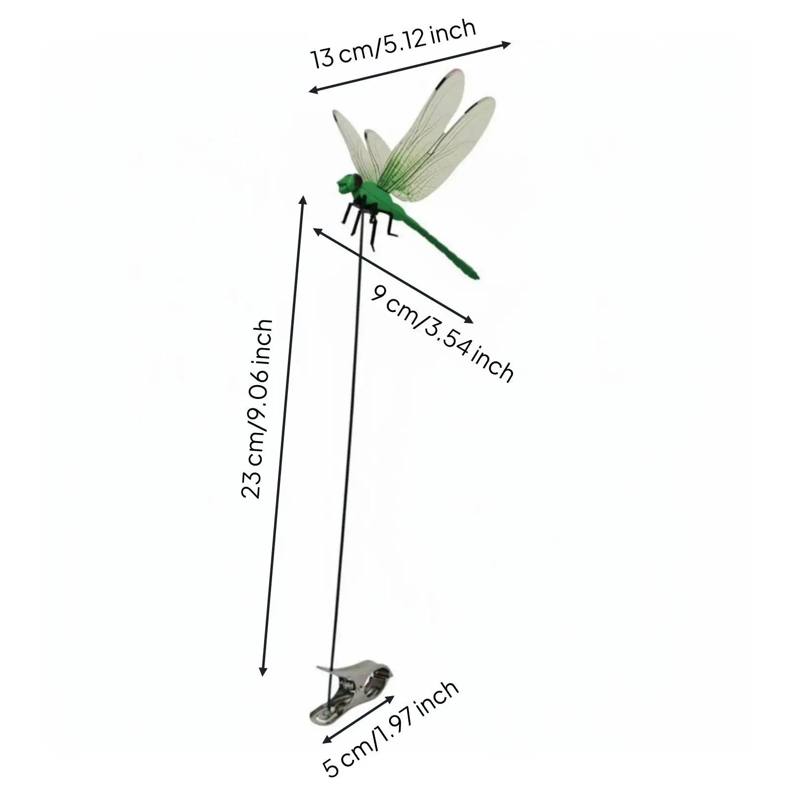 Libélula decorativa 3D para jardín con clip, adorno colorido