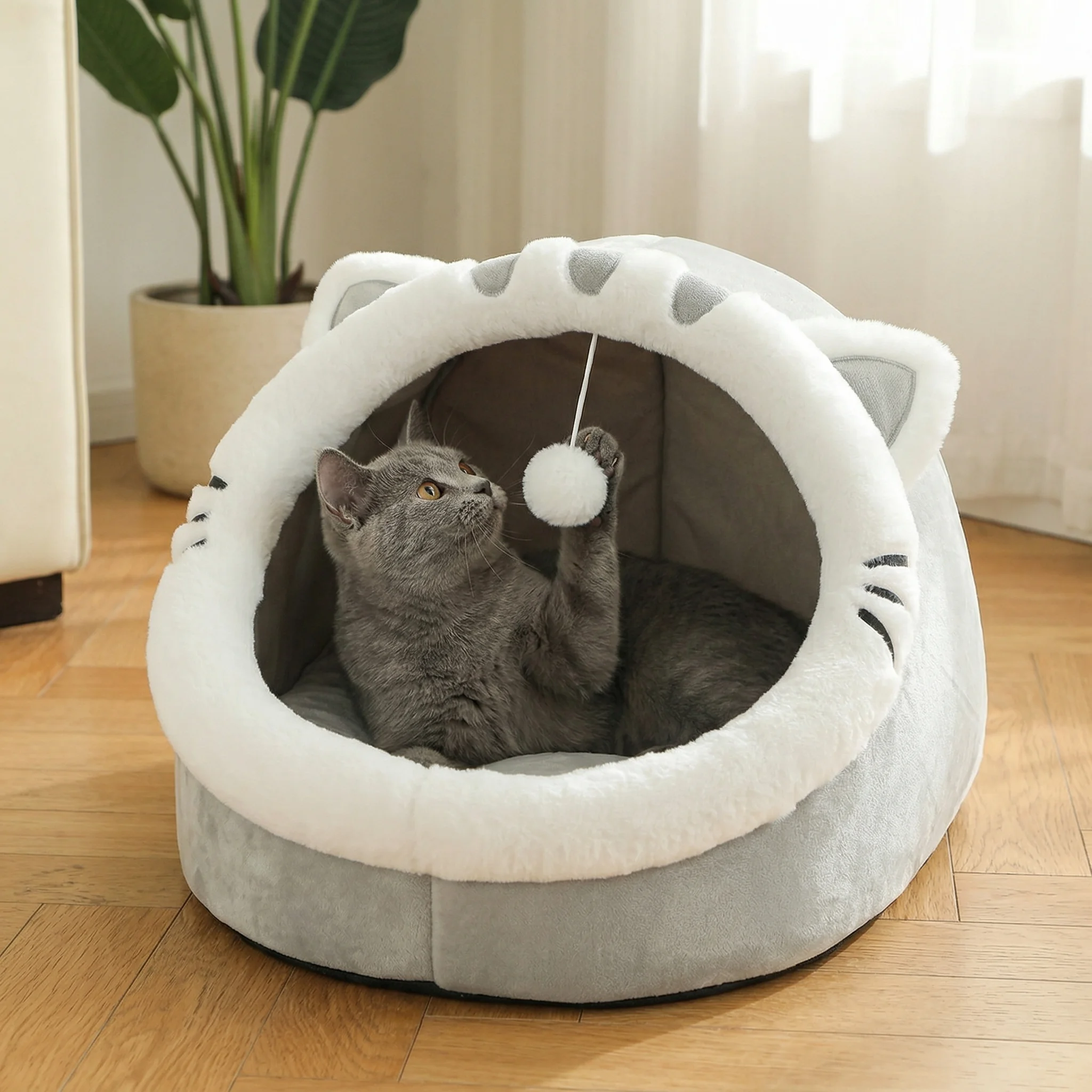 Diseño de cueva para gatos