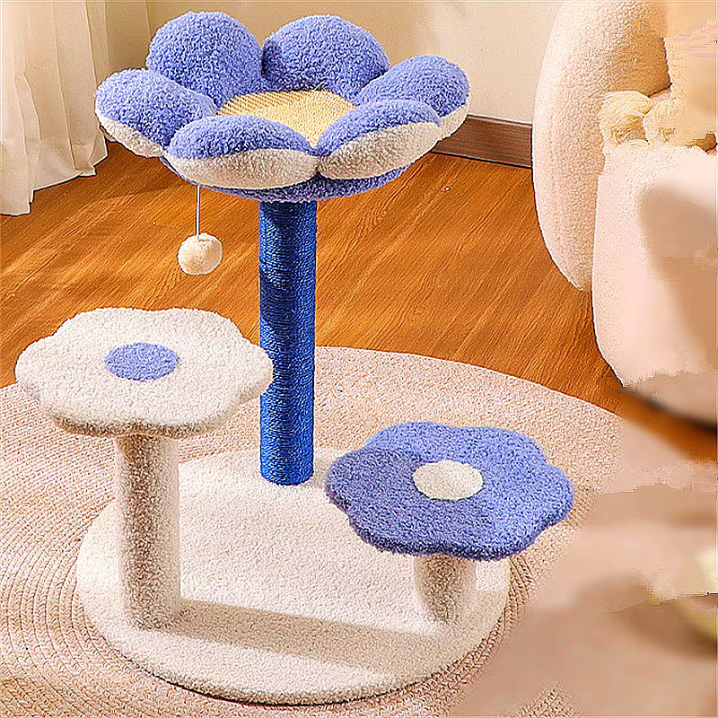 Árbol rascador desmontable para gatos con casa y sisal - imagen 4