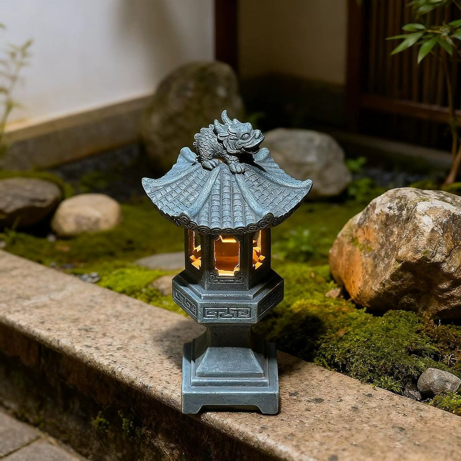 Farol solar estilo pagoda para jardín, decoración de exterior - imagen 3
