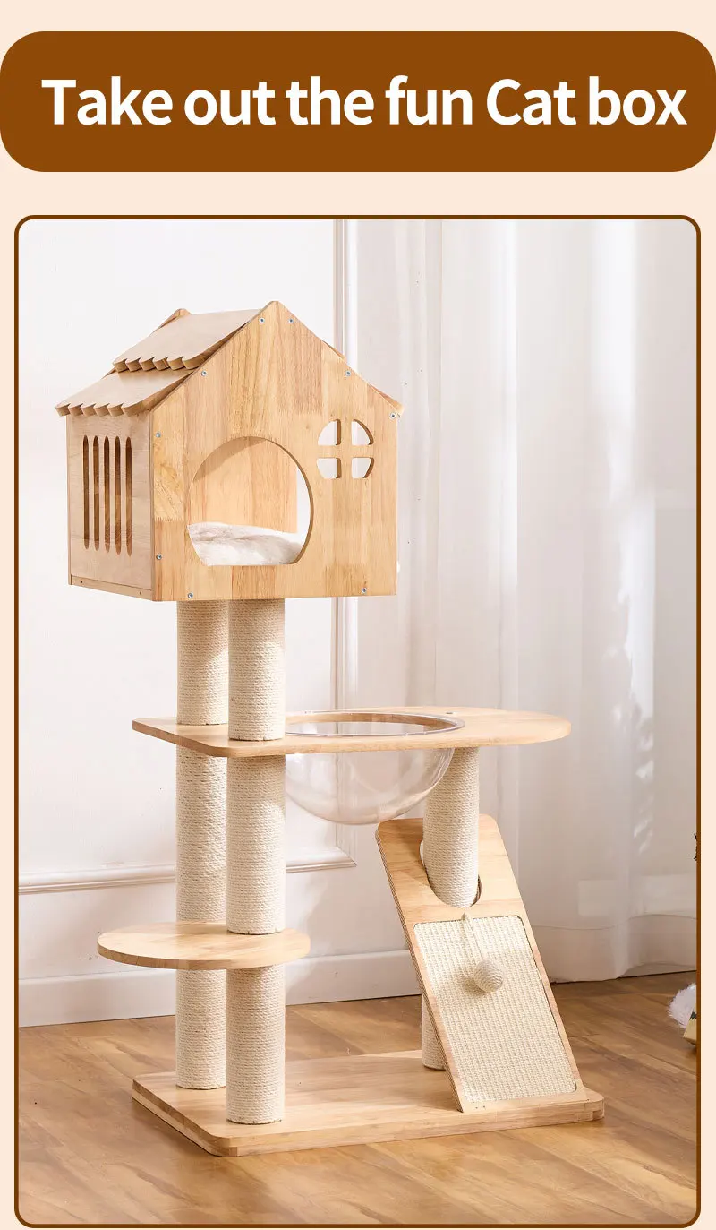 Estructura de escalada de piso a techo para gatos