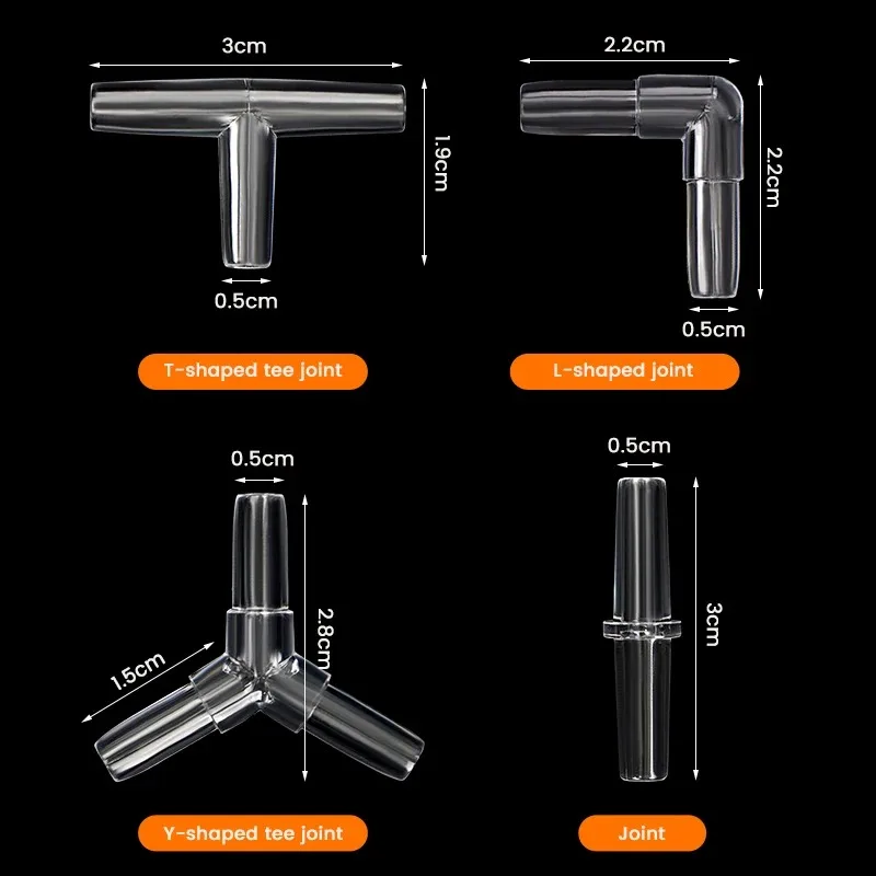 Conectores tubos de aire para acuario, manguera 4 mm transparente - imagen 4