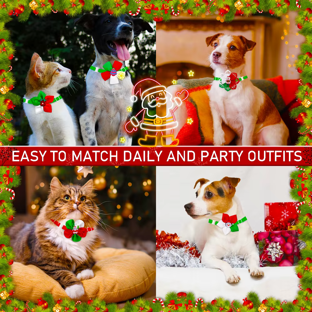 Pajarita navideña para perros pequeños y gatos – Adorno festivo - imagen 3