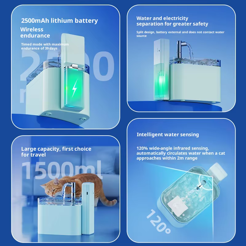 Fuente de agua automática silenciosa con filtro para gatos y perros - imagen 3