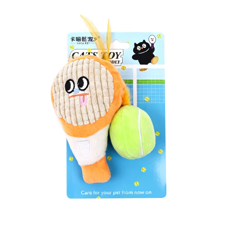 Juguete de peluche resistente para gatos con plumas y pelota de felpa - imagen 3