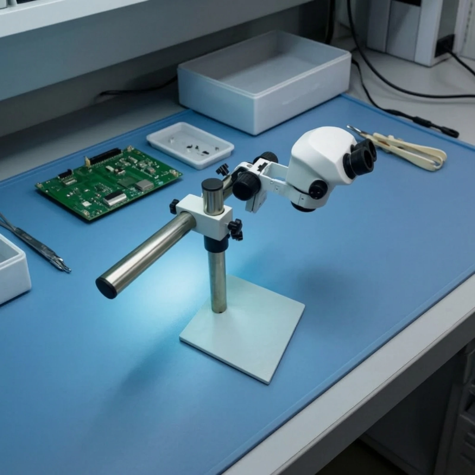 Microscopio de laboratorio con zoom continuo y soporte ajustable - imagen 2