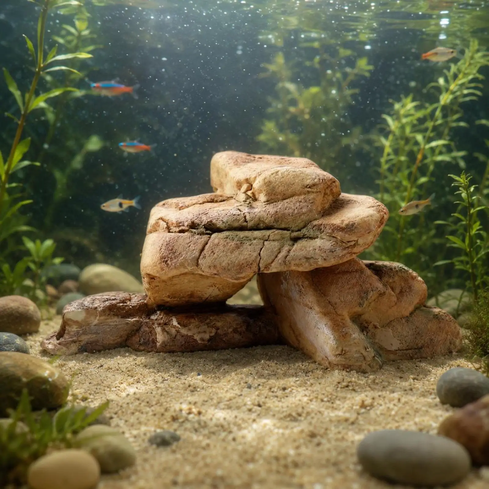 Decoración acuario roca rugosa: refugio realista para peces - imagen 4