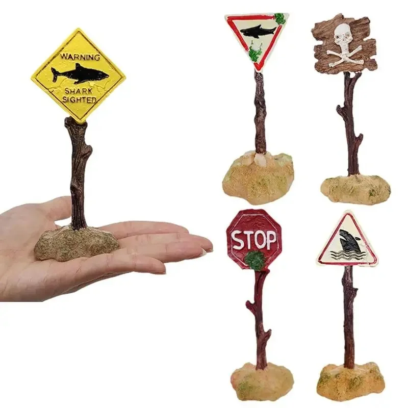 Adorno Acuario Resina en Forma de Tiburón – Letrero Decorativo