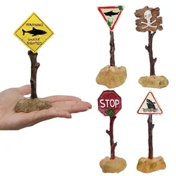 Adorno Acuario Resina en Forma de Tiburón – Letrero Decorativo