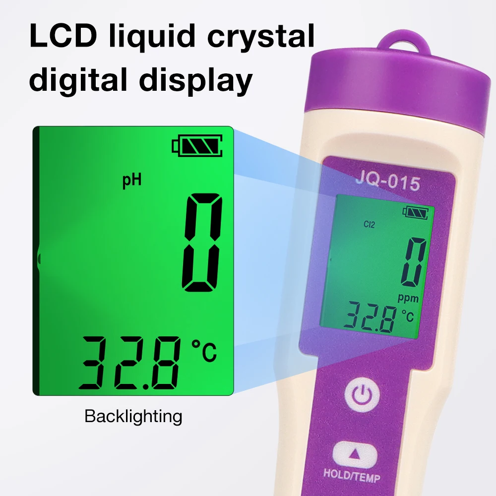 Medidor digital agua para piscinas y spas – Analizador de pH, cloro, TDS y temperatura