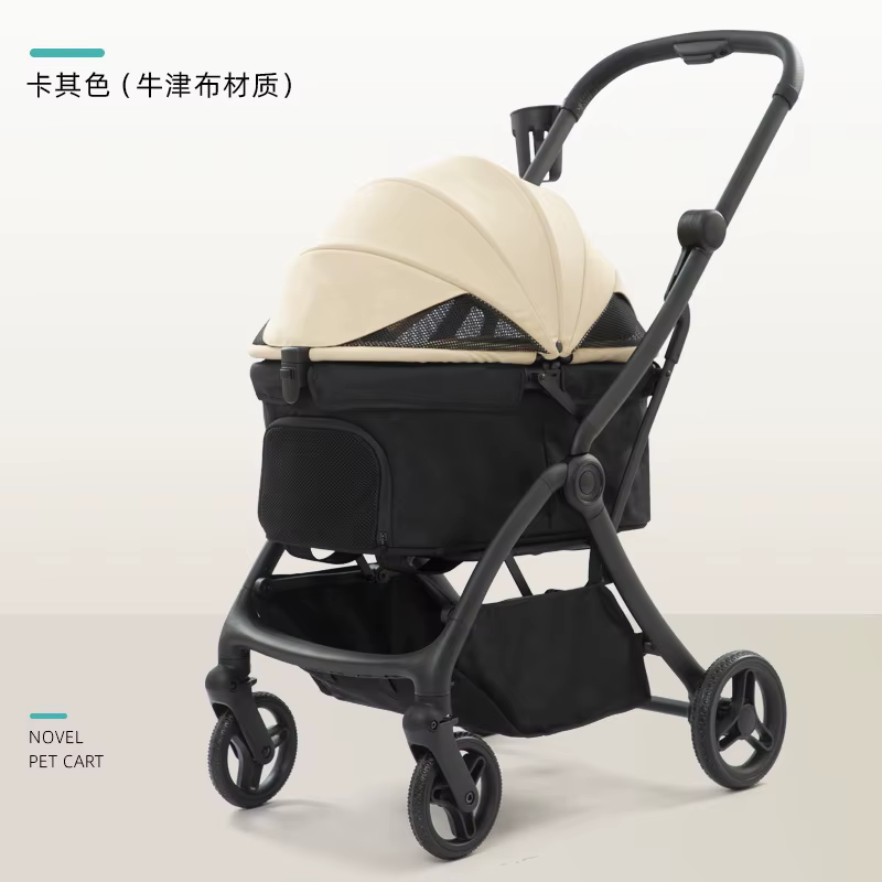 Carrito portátil para perros medianos con doble freno
