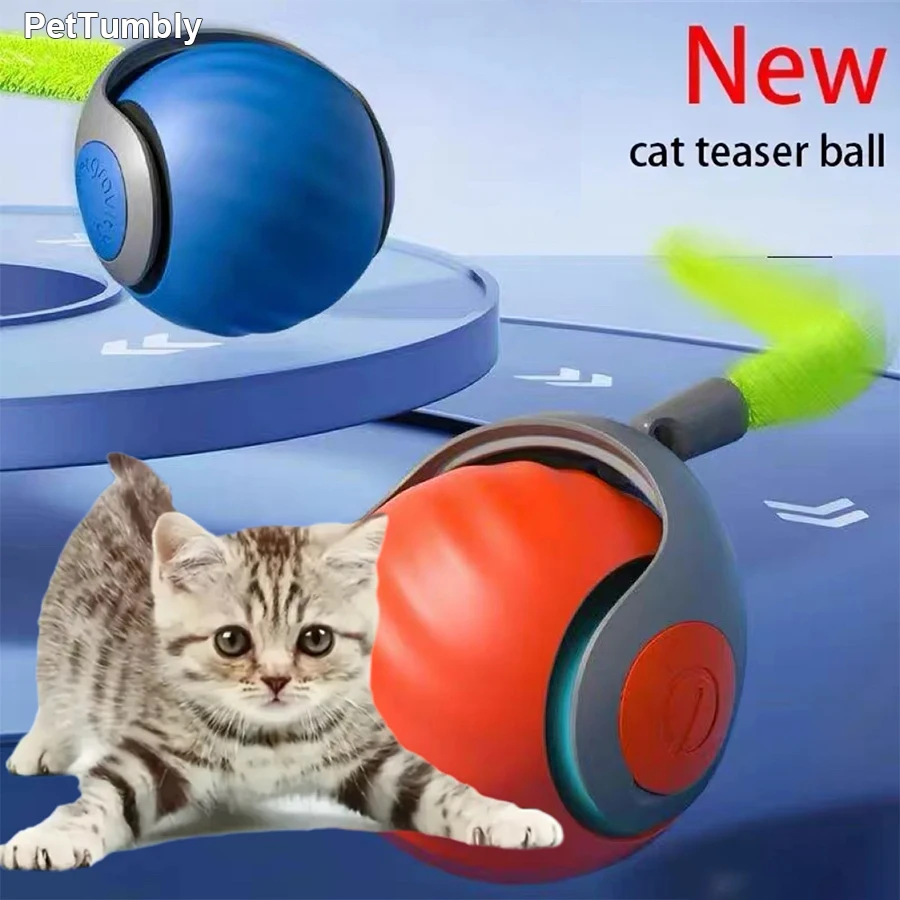 Pelota Interactiva con Cola para Gatos – Juguete Automático Recargable USB - imagen 2
