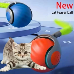 Pelota automática interactiva USB con cola móvil para gatos