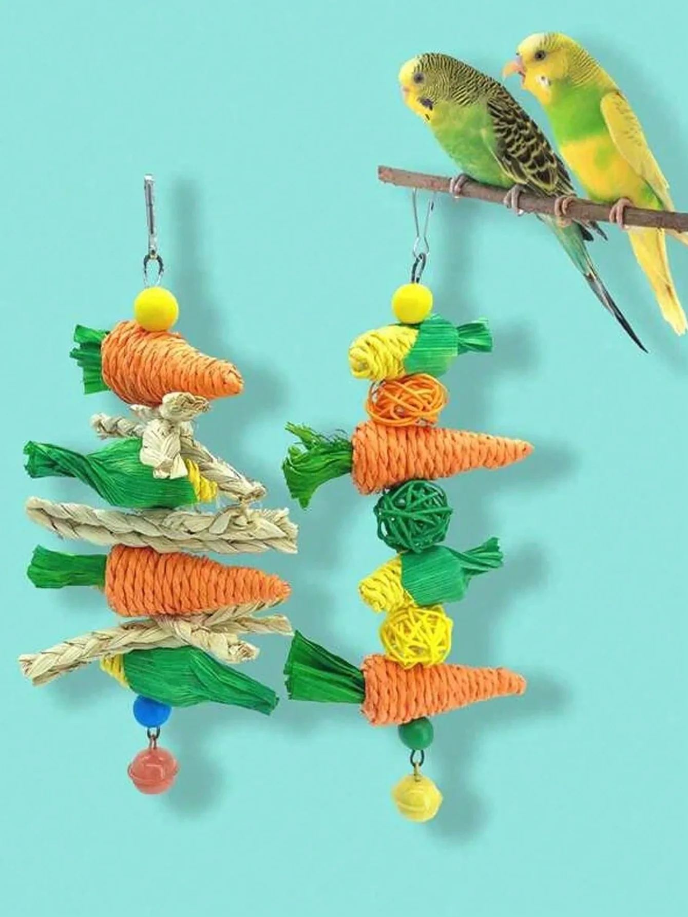 Juguetes para masticar de ratán, zanahoria y maíz para hámsteres - imagen 4