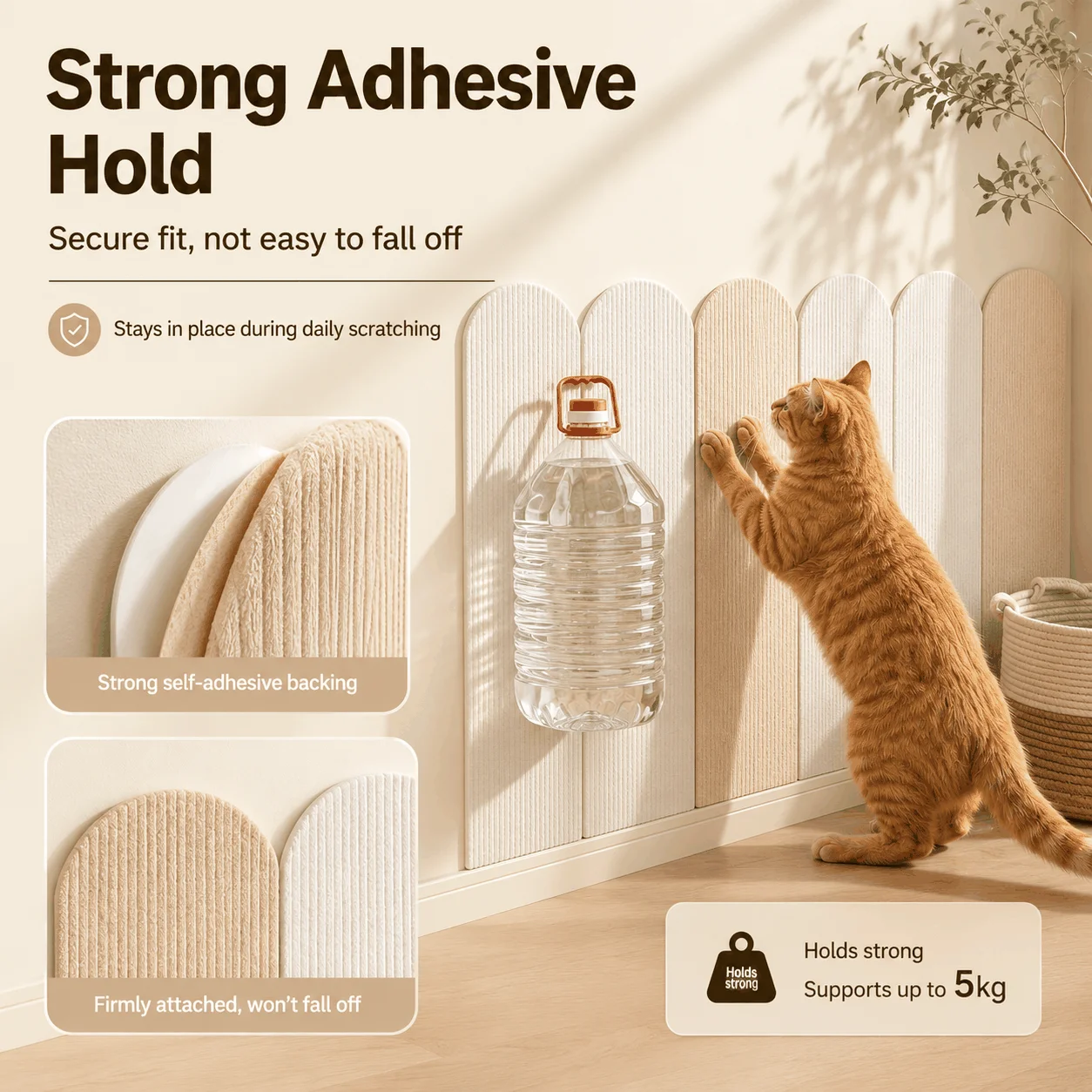 Rascador para gatos con tabla autoadhesiva de fieltro y protector - imagen 4