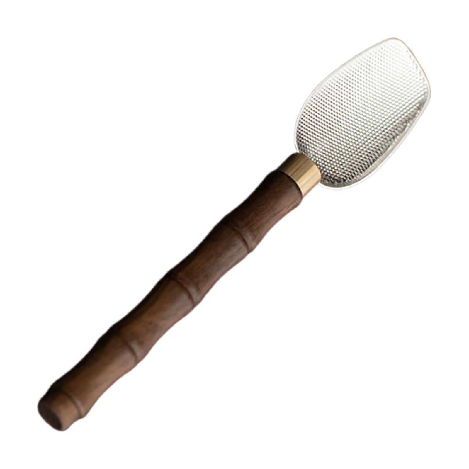 Cuchara té larga acero y madera – Mango cobre martillado artesanal - imagen 2