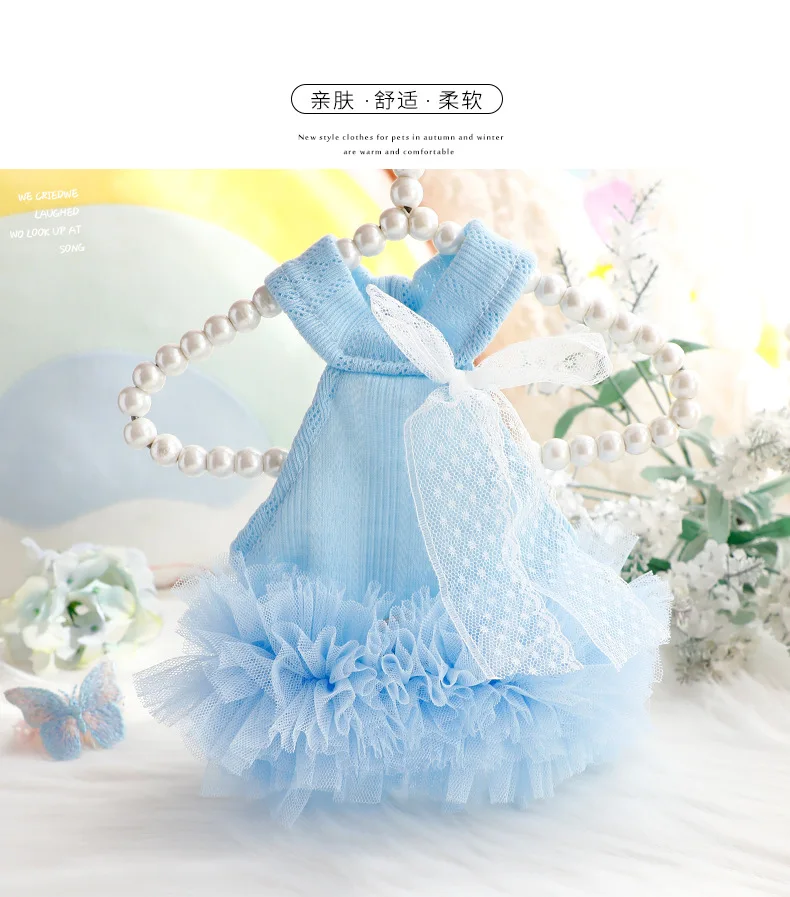 Vestido de Princesa para Perro en Azul Rosa
