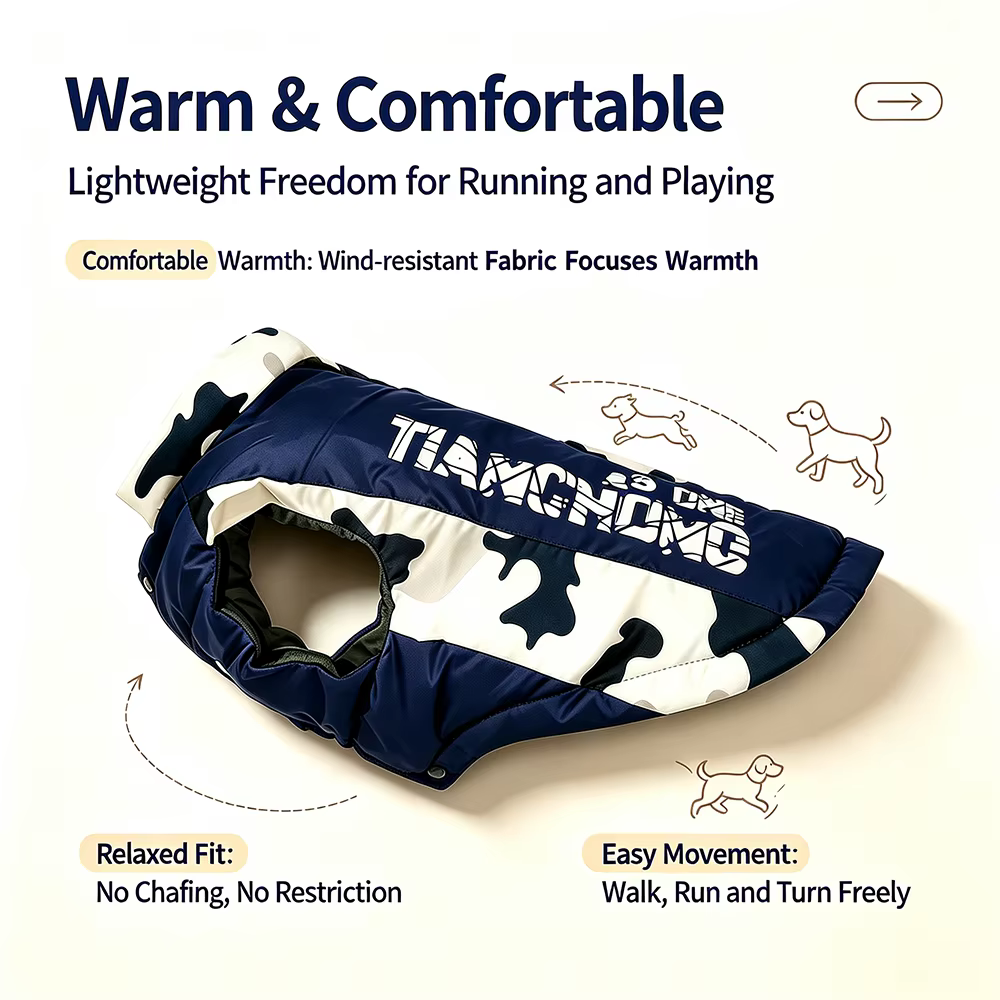 Abrigo de camuflaje impermeable para perros medianos y grandes