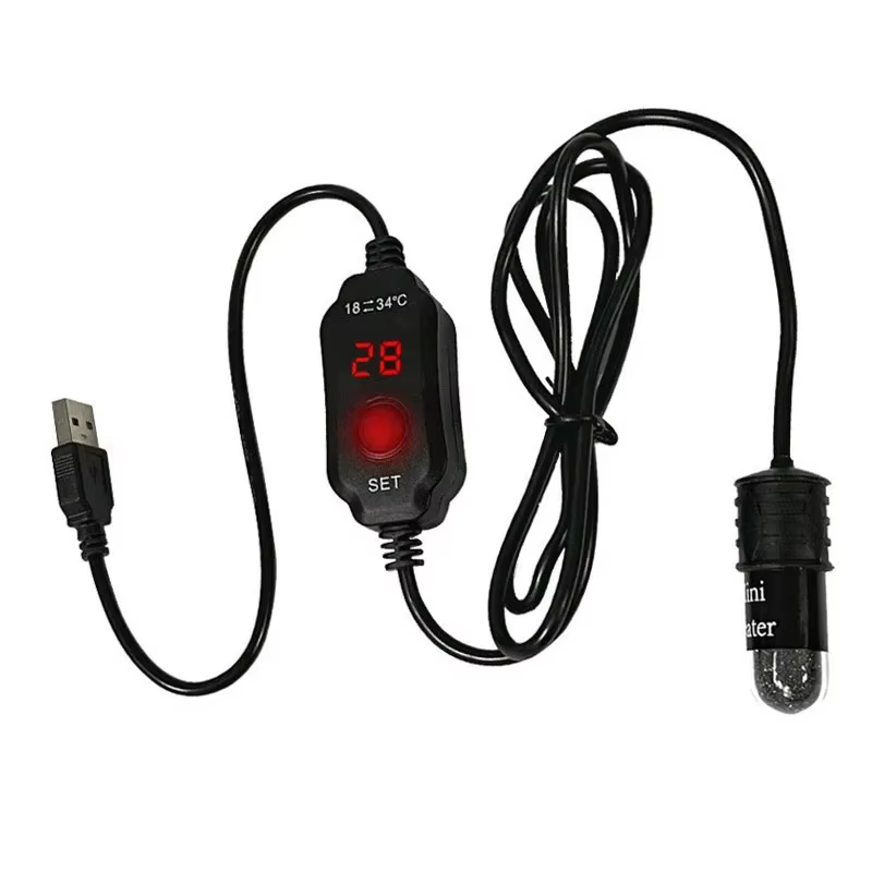 Calentador USB para Acuario y Mini Pecera – Temperatura Ajustable 18-34°C - imagen 5