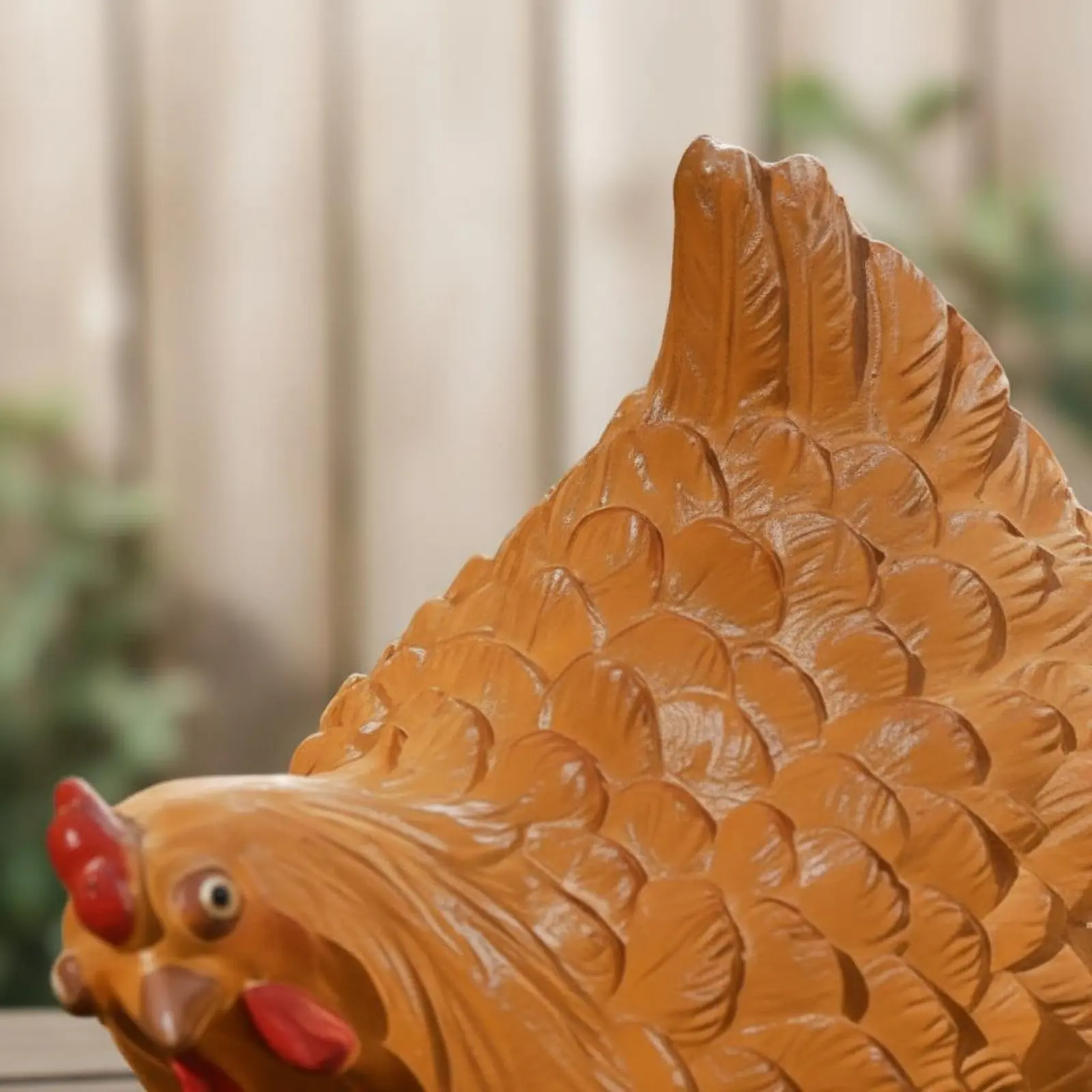 Escultura de gallo rústica pintada a mano para jardín, intemperie - imagen 2