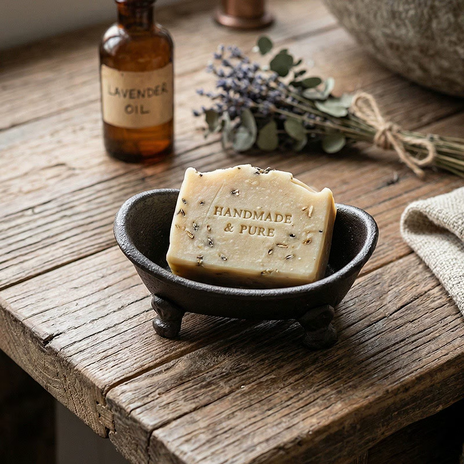 Jabonera hierro fundido para baño – Porta esponjas retro cocina y jardín - imagen 5