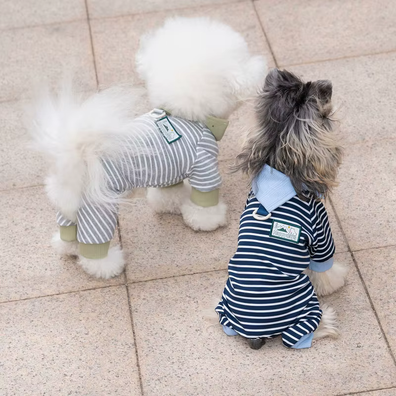 Mono de verano a rayas para perro Chihuahua – Pijama con anilla en D - imagen 4