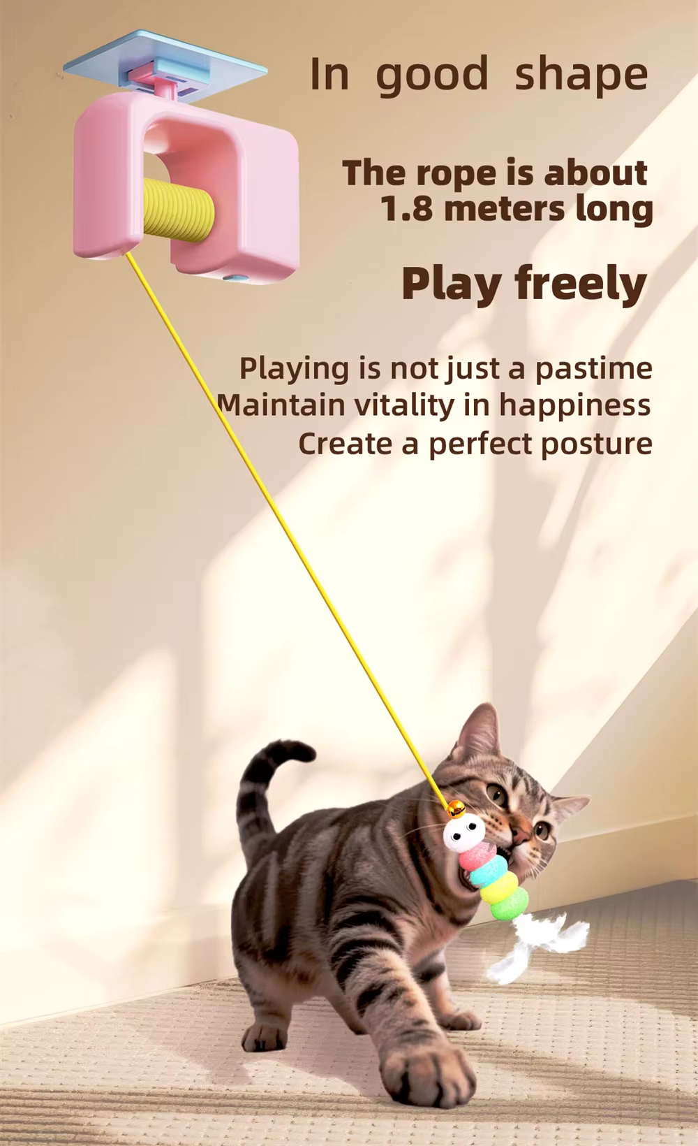 Juguete retráctil para mascotas con cuerpo compacto y resistente