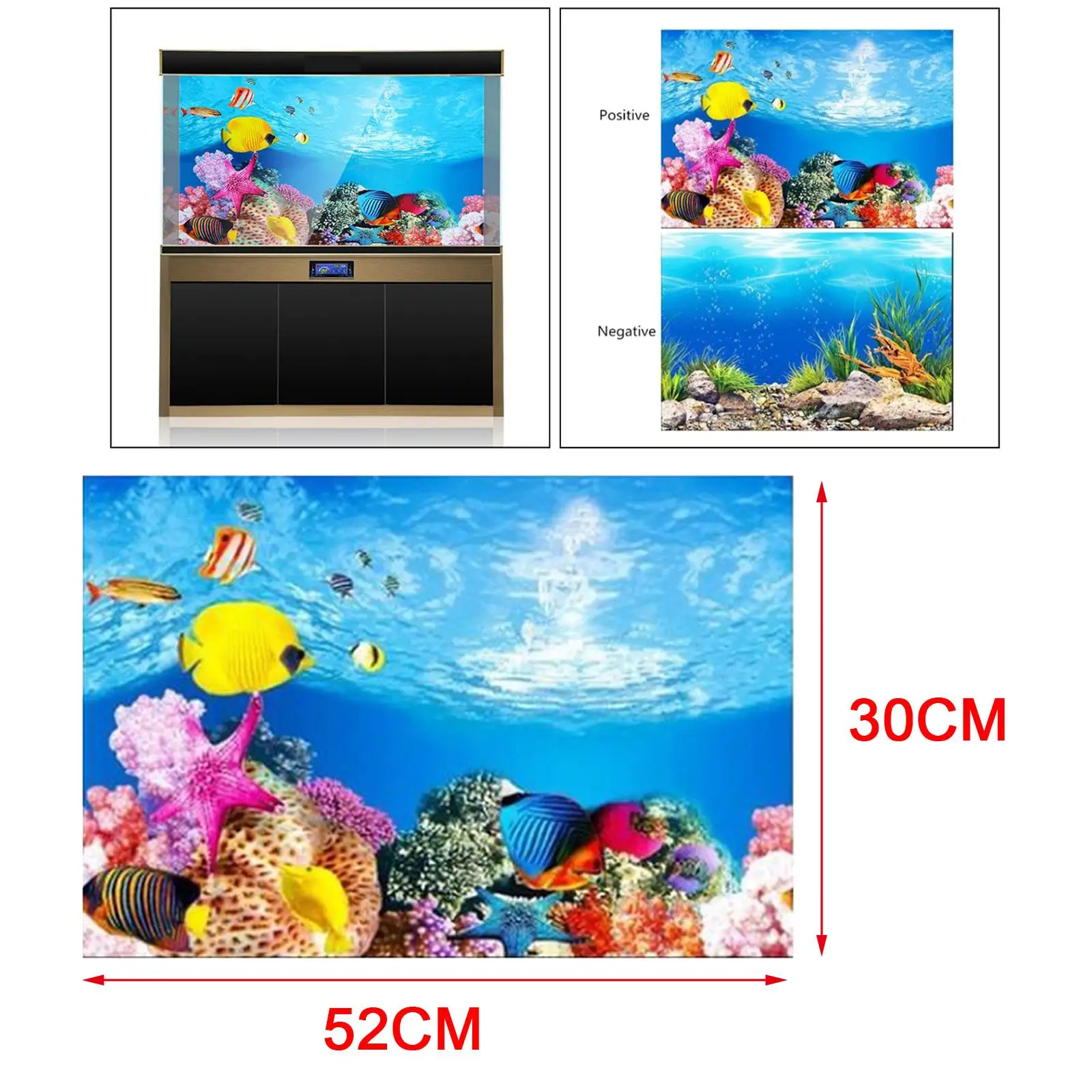 Fondo decorativo para acuario en PVC – Paisaje pintado 30x52 cm - imagen 5