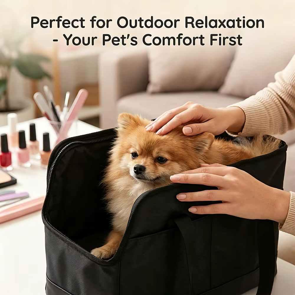 Transportín de viaje plegable con bolsillos para perros pequeños - imagen 4