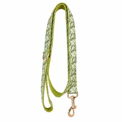 Collar personalizado para perro con hojas naturales y nombre
