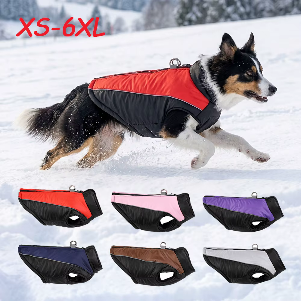 Chaleco de invierno reflectante y cortaviento para perros - imagen 5