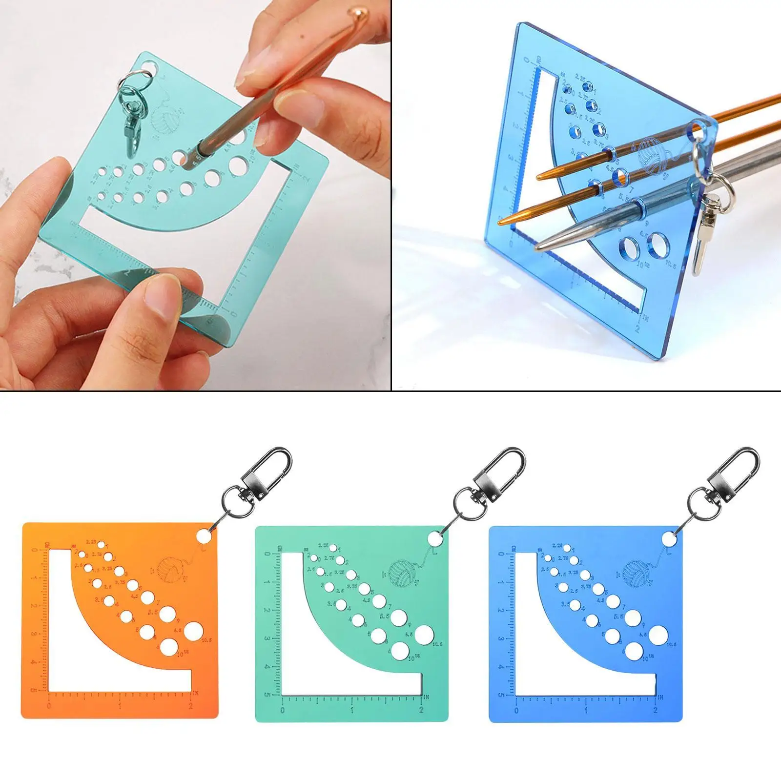 Calibrador de Tejido y Medidor de Hilo en Acrílico – Regla para Tejer y Bordar - imagen 2